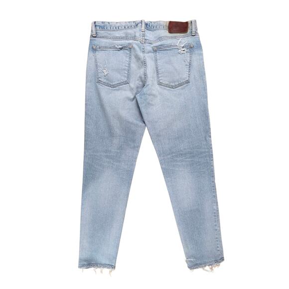 Moussy Vintage Jeans Size 28 Blue Skinny Distressed Raw Hem Japan Preppy Denim - Picture 2 of 8